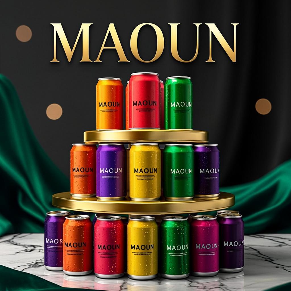 MAOUN Presentoir Canettes Or